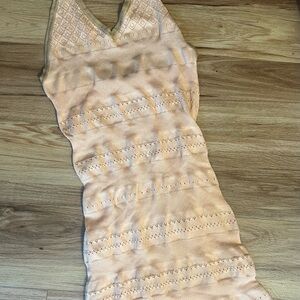 Earthbound Small Knit Halter Mini Dress Boho Summer Cottage Crochet Coastal Y2K